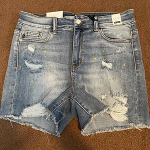 Judy Blue Paint Splatter Shorts